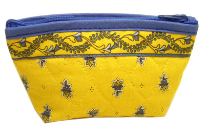 Provencal fabric coin purse (Marat d'Avignon / Avignon. yellow)